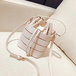 PU Leather Women Shoulder Bag Hollow Out String Cross Body Bags For Women