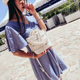 PU Leather Women Shoulder Bag Hollow Out String Cross Body Bags For Women