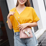 Stylish PU Leather Shoulder Bag with Bowknot Crossbody