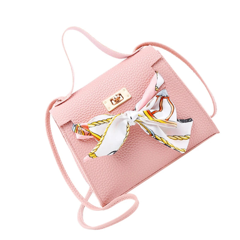 Stylish PU Leather Shoulder Bag with Bowknot Crossbody
