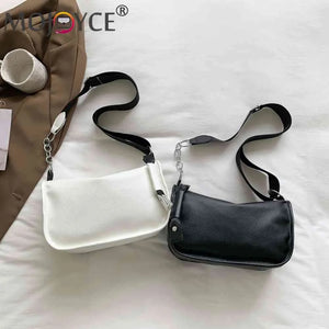 PU Leather Women Shoulder Bags Chain Underarm Bags Solid All-match Soft Casual