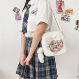 Heart Shaped PU Leather Shoulder Bag for Women