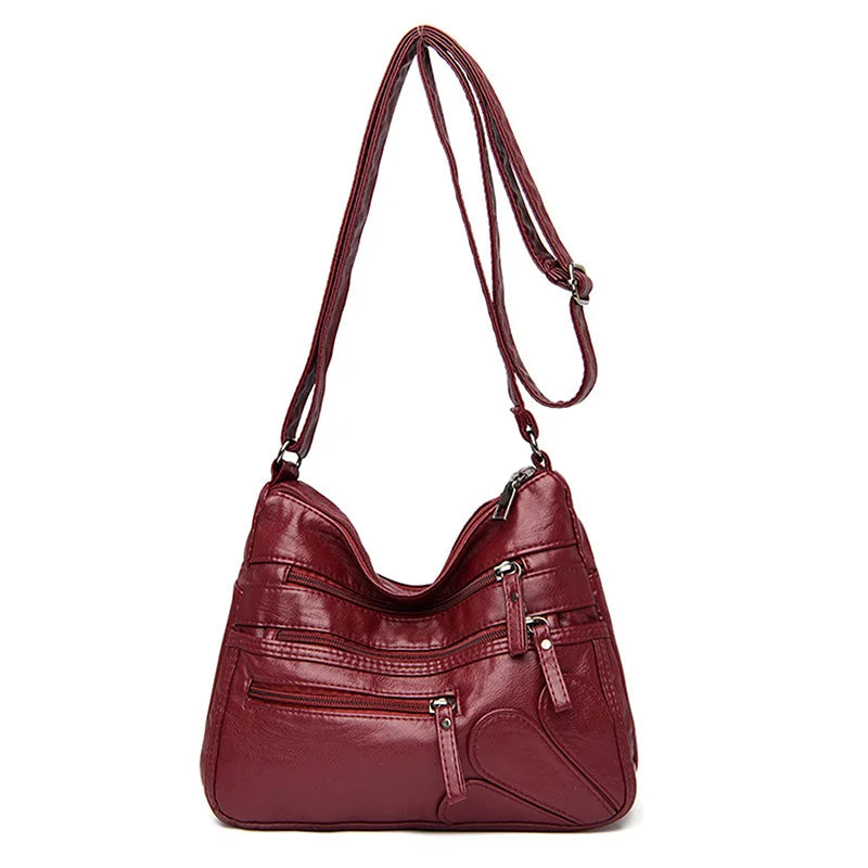 PU Leather Women Shoulder Messenger Bags Solid Casual Pocket