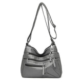 PU Leather Women Shoulder Messenger Bags Solid Casual Pocket