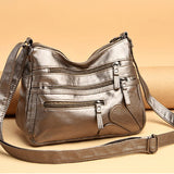 PU Leather Women Shoulder Messenger Bags Solid Casual Pocket