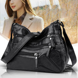 PU Leather Women Shoulder Messenger Bags Solid Casual Pocket