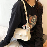 PU Leather Small Square Shoulder Bag Women