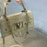 Crocodile Pattern Small Square Shoulder Bag Women Clutch Purse Crossbody