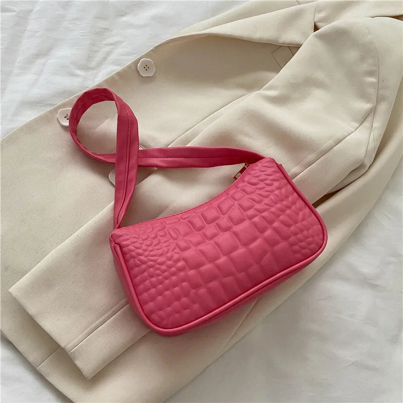 Crocodile Pattern Totes Bags Pure Small Handbags Female Shoulder Bags