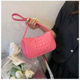 Crocodile Pattern Totes Bags Pure Small Handbags Female Shoulder Bags