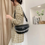PU Leather Women Waist Bag Chain Fanny Pack Chest Bag Small Shell