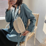 PU Leather Women Waist Bag Chain Fanny Pack Chest Bag Small Shell