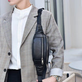 PU Leather Waist Bag Chest Bag Crossbody Travel Phone Pouch