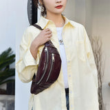 PU Leather Waist Bag Chest Bag Crossbody Travel Phone Pouch