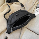PU Leather Women Waist Pack Hip Fanny Pack Chest Bag Solid Female Belt Purse
