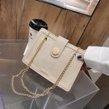 Crocodile Pattern Shoulder Bag Chain Handbag Small Square Bag