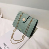 Crocodile Pattern Shoulder Bag Chain Handbag Small Square Bag