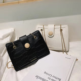 Crocodile Pattern Shoulder Bag Chain Handbag Small Square Bag