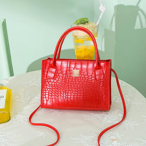 Crocodile Pattern Shoulder Bag Ladies Handbag Small Square Bag