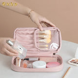PU Leather Cosmetic Bag Large Capacity Portable Travel Storage