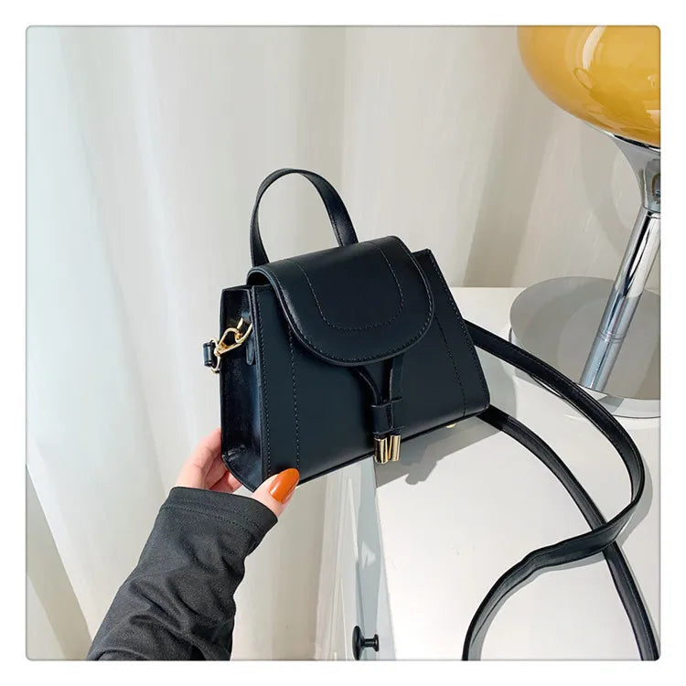 PU Leather Women's Handle Bag Tassel Lock Handbags Small Shoulder Bag