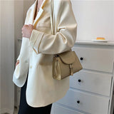 PU Leather Women's Handle Bag Tassel Lock Handbags Small Shoulder Bag