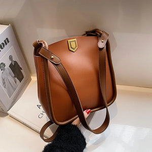 PU Leather Women's Shoulder Bag Casual Tote Solid Shopper Large Capacity Handbag