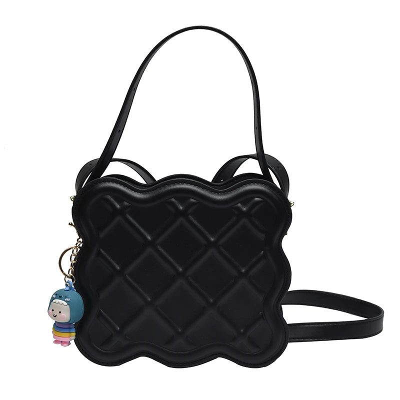 PU Leather Small Square Shoulder Bag for Women