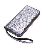 Red Crocodile PU Leather Women's Double Zipper Wallet Clutch Bag
