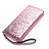 Red Crocodile PU Leather Women's Double Zipper Wallet Clutch Bag