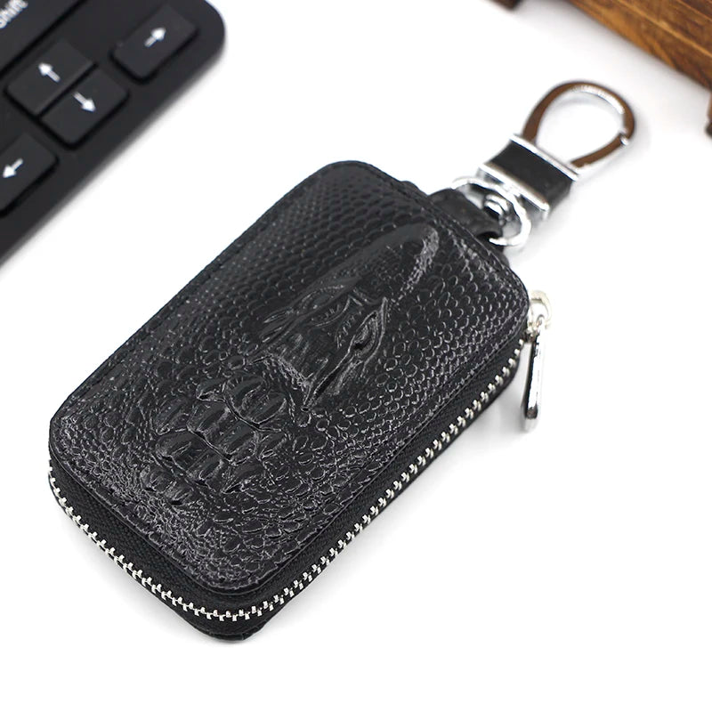 PU Leather Key Wallet Car Keychain Holder Bag Key Organizer