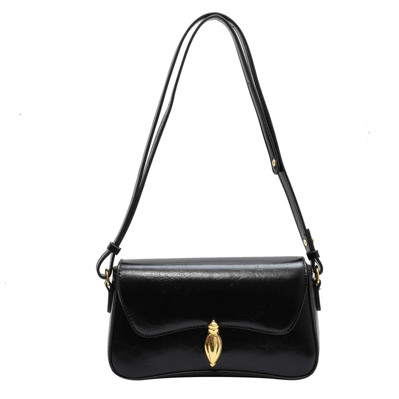 Classic PU Leather Shoulder & Crossbody Bag with Adjustable Strap