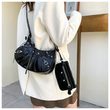 Retro Rivet Motorcycle Shoulder Bag
