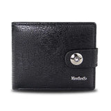 Woven Pattern Leather Men's Short Wallet Multi-Card Wallet Zipper Purse