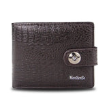 Woven Pattern Leather Men's Short Wallet Multi-Card Wallet Zipper Purse