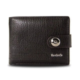 Woven Pattern Leather Men's Short Wallet Multi-Card Wallet Zipper Purse