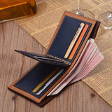 PU Men's Wallet Retro Leather Men's Short Wallet Horizontal Multi-Card Wallet
