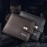 PU Men's Wallet Retro Woven Pattern Leather Men's Short Wallet Multi-Card Wallet
