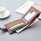 Woven Pattern Leather Men's Short Wallet with Zipper