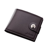 PU Men's Wallet Retro Woven Pattern Leather Short Wallet Multi-Card Zipper Purse