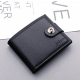 PU Men's Wallet Retro Woven Pattern Leather Short Wallet Multi-Card Zipper Purse