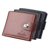 Woven Pattern Leather Men's Short Wallet with Zipper