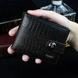 PU Men's Wallet Retro Woven Pattern Leather Men's Short Wallet Multi-Card Wallet