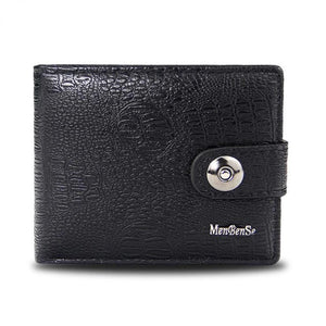 PU Men's Wallet Retro Woven Pattern Leather Men's Short Wallet Multi-Card Wallet