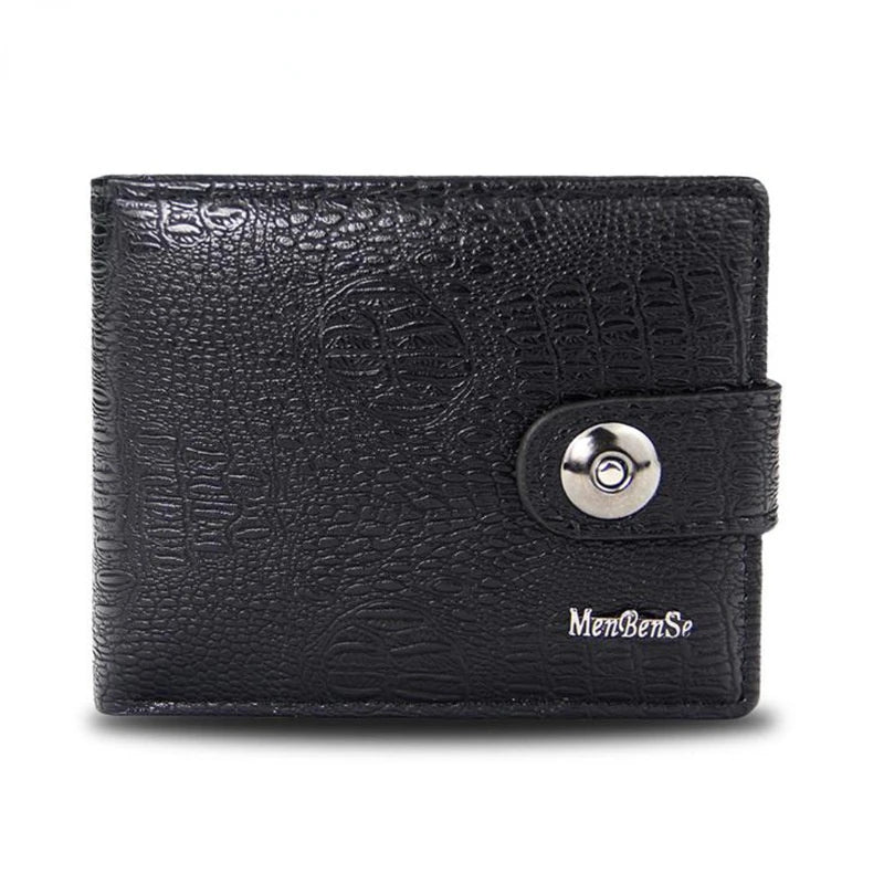 PU Men's Wallet Retro Woven Pattern Leather Men's Short Wallet Multi-Card Wallet