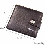 PU Men's Wallet Retro Pattern Leather Short Wallet Multi-Card Zipper Purse