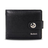 PU Men's Wallet Retro Pattern Leather Short Wallet Multi-Card Zipper Purse