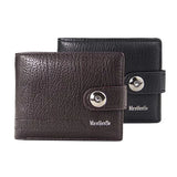 PU Men's Wallet Retro Pattern Leather Short Wallet Multi-Card Zipper Purse
