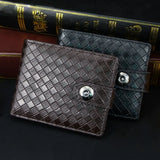 PU Men's Wallet Retro Pattern Leather Short Wallet Multi-Card Zipper Purse