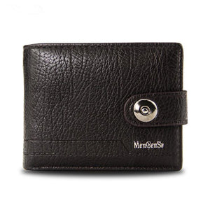 PU Men's Wallet Retro Pattern Leather Short Wallet Multi-Card Zipper Purse